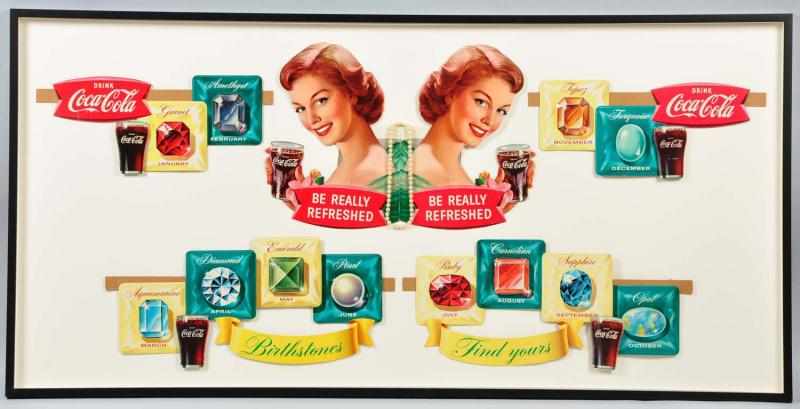 Appraisal: s Coca-Cola Birthstones Back Bar Display Description Beautifully mounted in