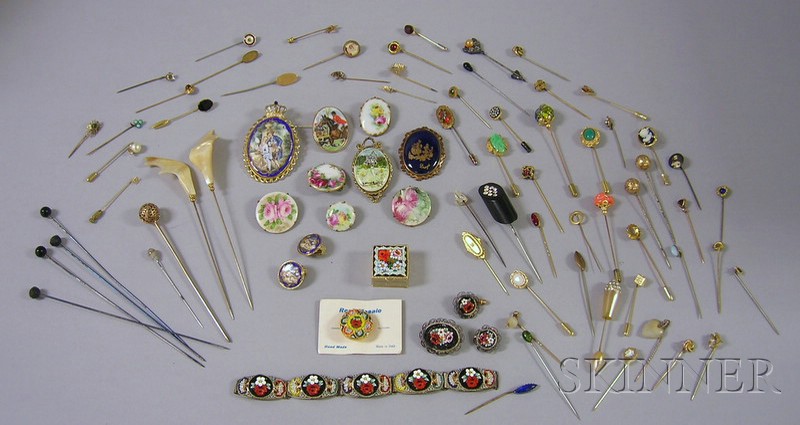 Appraisal: Large Group of Antique Jewelry including stickpins and hat pins