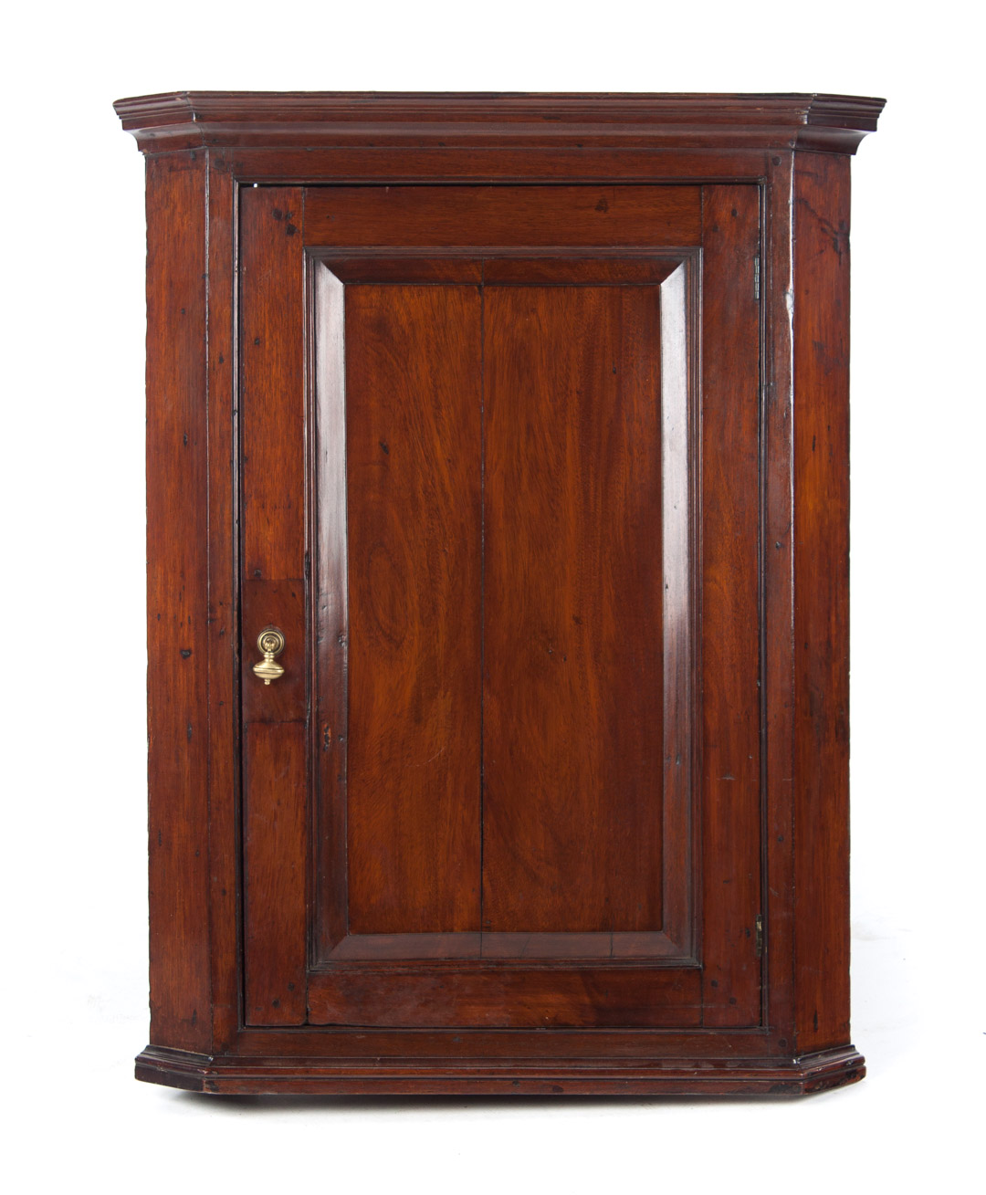 Appraisal: George III mahogany hanging corner cupboard late th early th