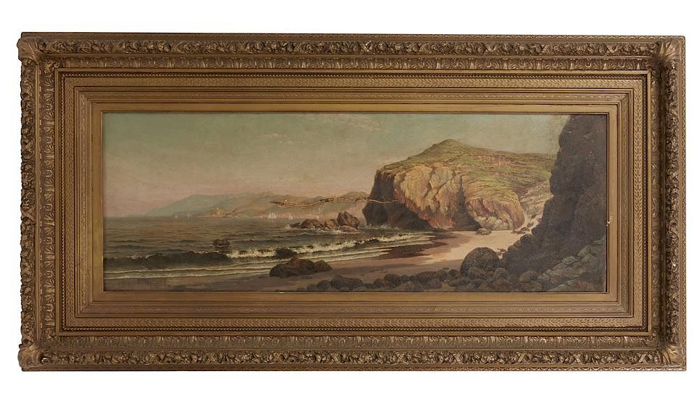 Appraisal: Marie Rey Sander - Painting Framed coastal scene oil on