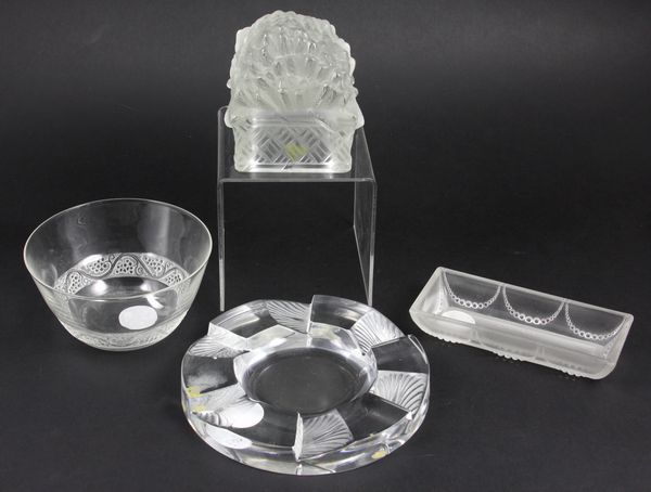 Appraisal: Four Lalique pieces including three pieces of early th Century