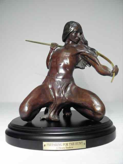 Appraisal: Denny Haskew bronze recast sculpture titled ''Preparing for the hunt''