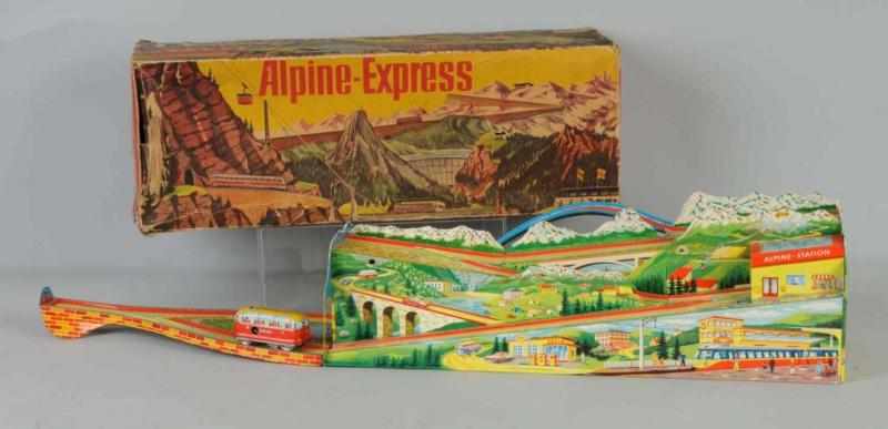 Appraisal: Technofix Alpine Express Wind-Up Toy Description German Two original trolley