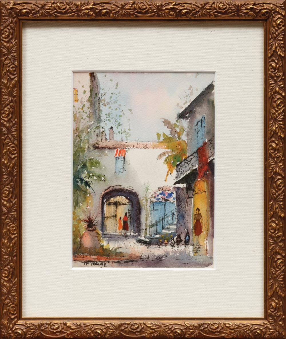 Appraisal: Nestor Hippolyte Frug American Louisiana - French Quarter Patio watercolor