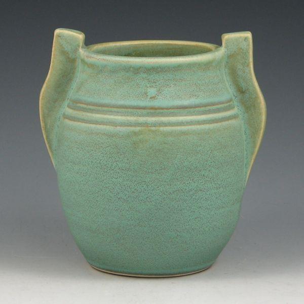 Appraisal: Seiz Pottery matte green Arts Crafts Earthenware vase from with