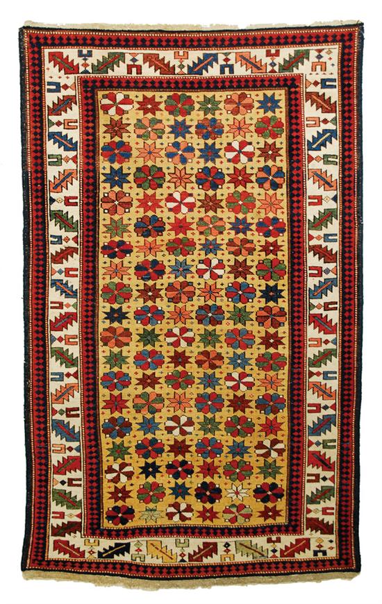 Appraisal: KUBA YELLOW FIELD RUG Caucasus circa feet inches x feet