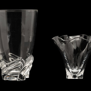 Appraisal: Two Steuben Glass Vases th Century comprising a Handkerchief vase