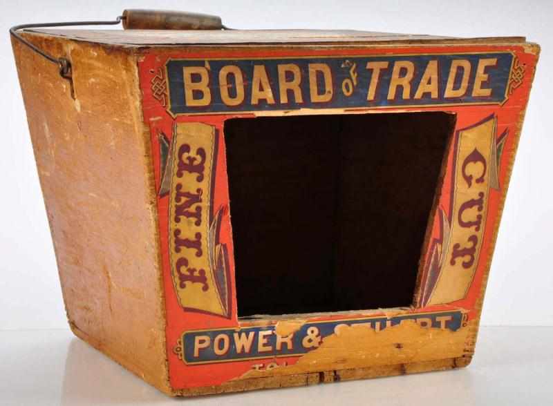 Appraisal: Board of Trade Wood Store Container Description Pre- Unusual shaped