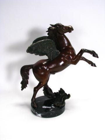 Appraisal: Bronze sculpture high depicting the winged horse Pegasus unclearly signed