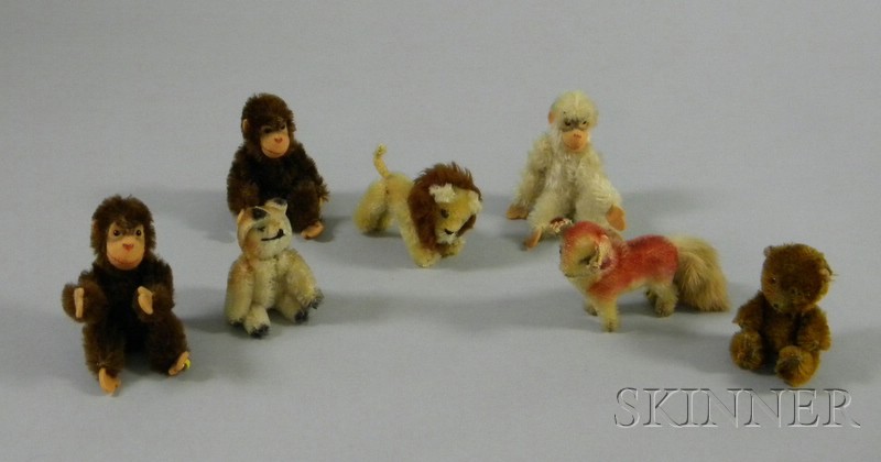 Appraisal: Seven Miniature Plush Animals including three Steiff chimpanzees