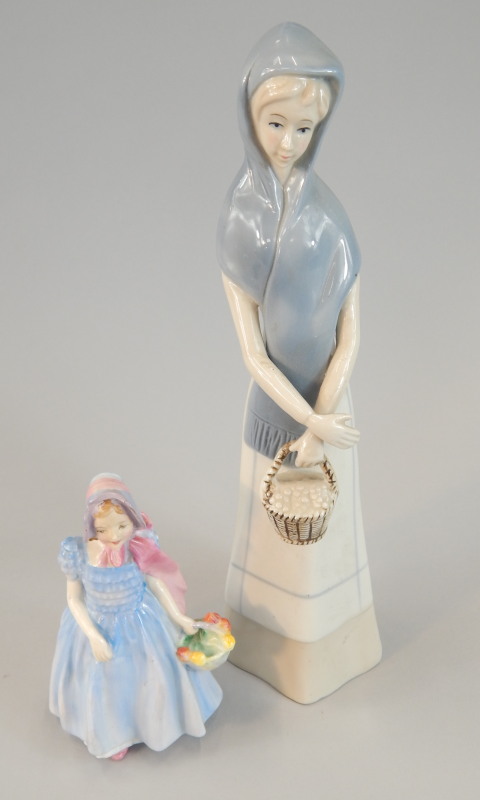 Appraisal: Two porcelain figures a Royal Doulton porcelain lady of Wendy