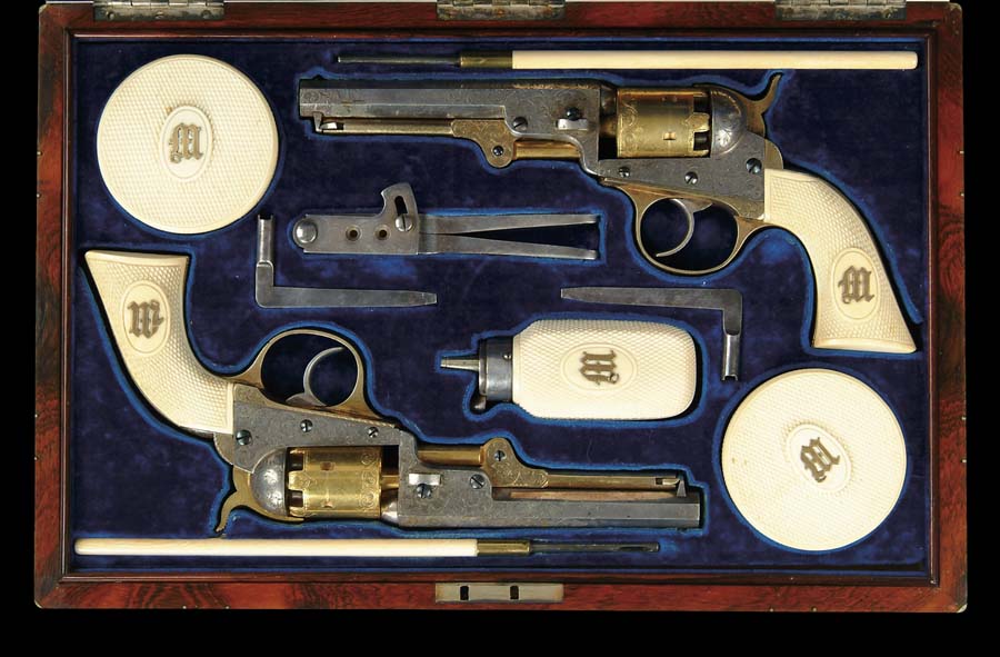 Appraisal: EXTRAORDINARY CIVIL WAR PERIOD DOUBLE CASED FACTORY ENGRAVED PAIR OF