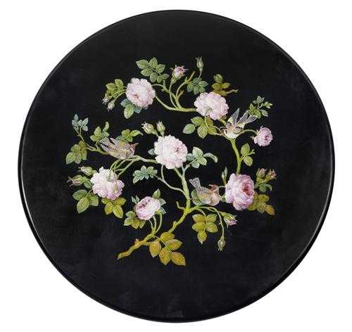 Appraisal: ROUND MICROMOSAIC PLAQUE Restauration probably Rome th century With roses