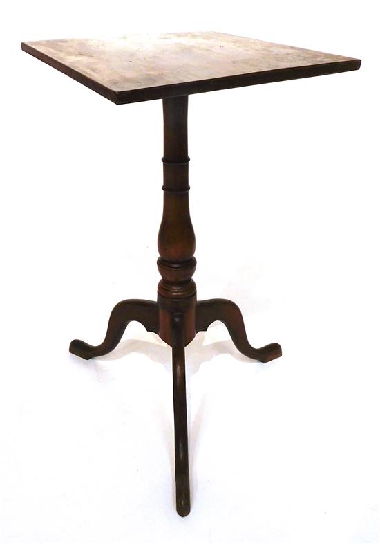 Appraisal: Late th C American candle stand cherry stain square top