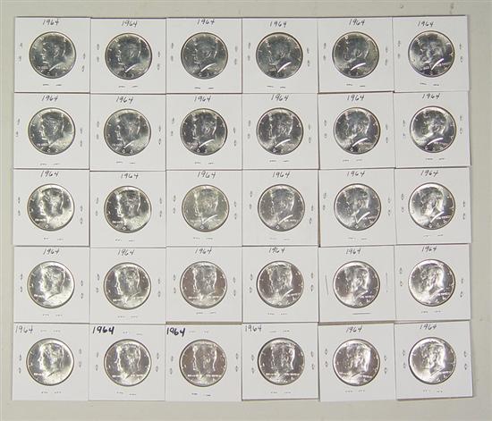 Appraisal: Kennedy Halves Dated silver All coins are nice BU Excellent