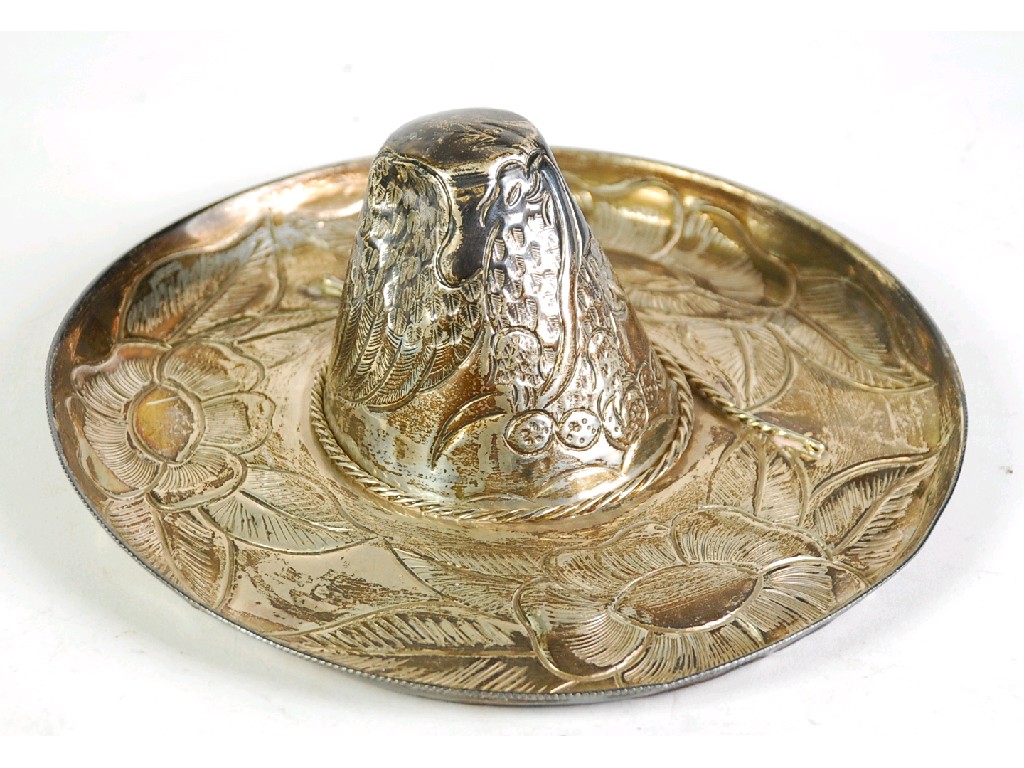 Appraisal: MEXICAN STERLING SILVER SOMBRERO floral embossed cm diameter oz