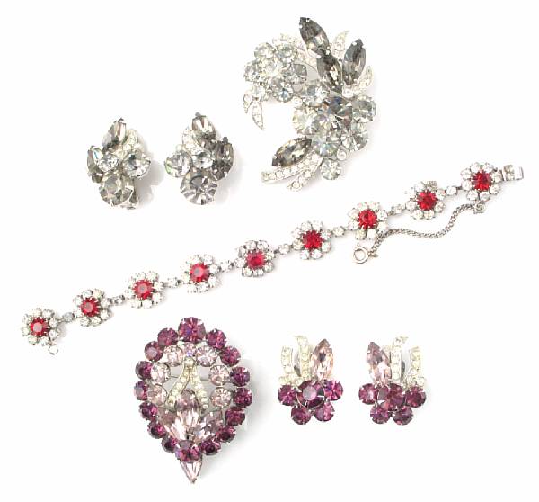 Appraisal: A collection of signed costume jewelry featuring Eisenberg and Hobe