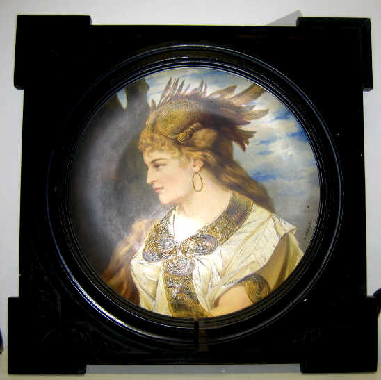 Appraisal: HAND PAINTED CERAMIC CHARGER Depicting a portrait of a classical