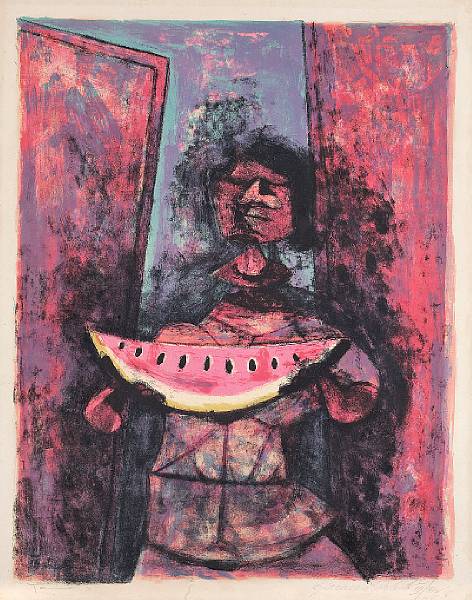 Appraisal: Rufino Tamayo Mexican - Mujer con Sand a P Lithograph