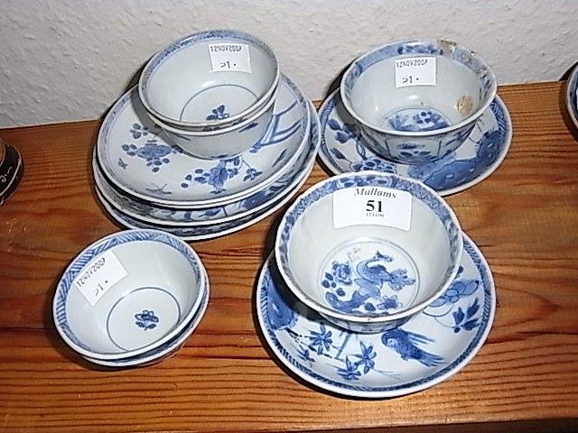 Appraisal: A COLLECTION OF SIX CA MAU CARGO TEABOWLS and saucers