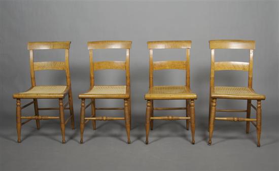 Appraisal: A Set of Four American Maple Side Chairs Height inches