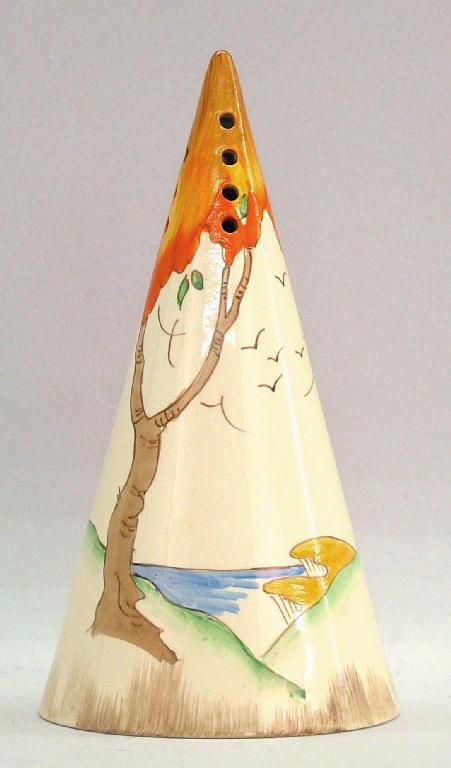 Appraisal: Orange Taormina' conical sugar sifter high