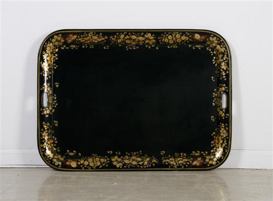 Appraisal: A Victorian Tole Tray Width inches