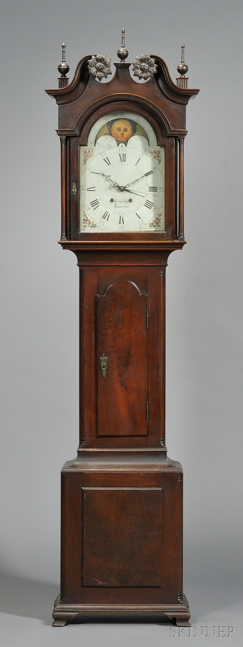 Appraisal: The Burkholder Family Carved Walnut Tall Case Clock George Hoff