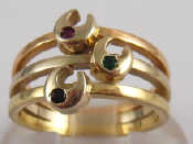 Appraisal: A three colour metal tests carat gold ring the rose