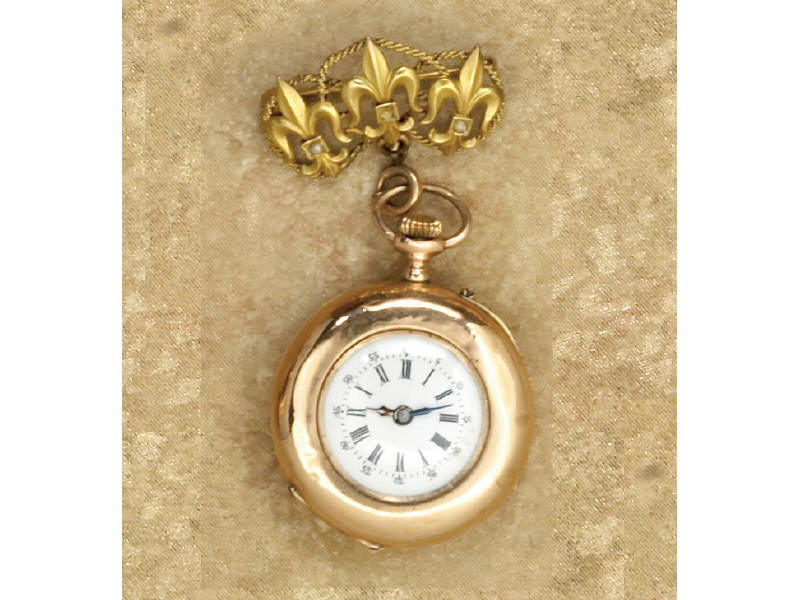 Appraisal: PENDANT WATCH k rose gold watch with white dial with