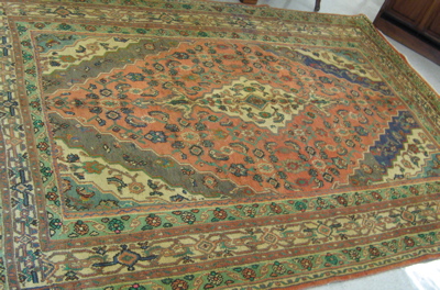 Appraisal: PERSIAN HAMADAN CARPET Hamadan tribal villages region central diamond medallion