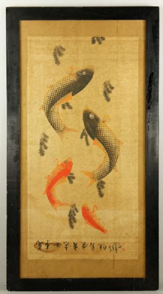 Appraisal: - th C Chinese Painting of Fish W C th