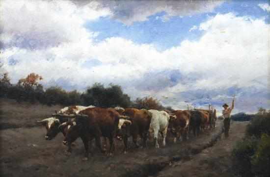 Appraisal: J H Scheltema - The Bullock Team oil on canvas