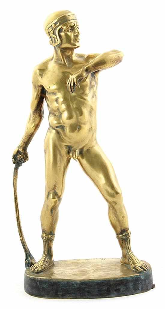 Appraisal: Umberto Pinzauti Italian - DAVE bronze with gold patina signed