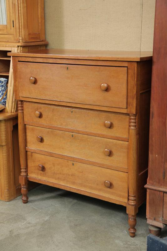 Appraisal: EMPIRE CHEST OF DRAWERS Cherry with four drawers wooden pulls