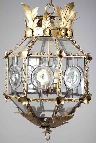 Appraisal: Venetian Style Hanging Light Fixtureoctagonal form with Bull's Eye clear