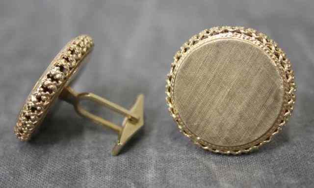 Appraisal: Pair of Kt Yellow Gold Cuff Links Marked kt on