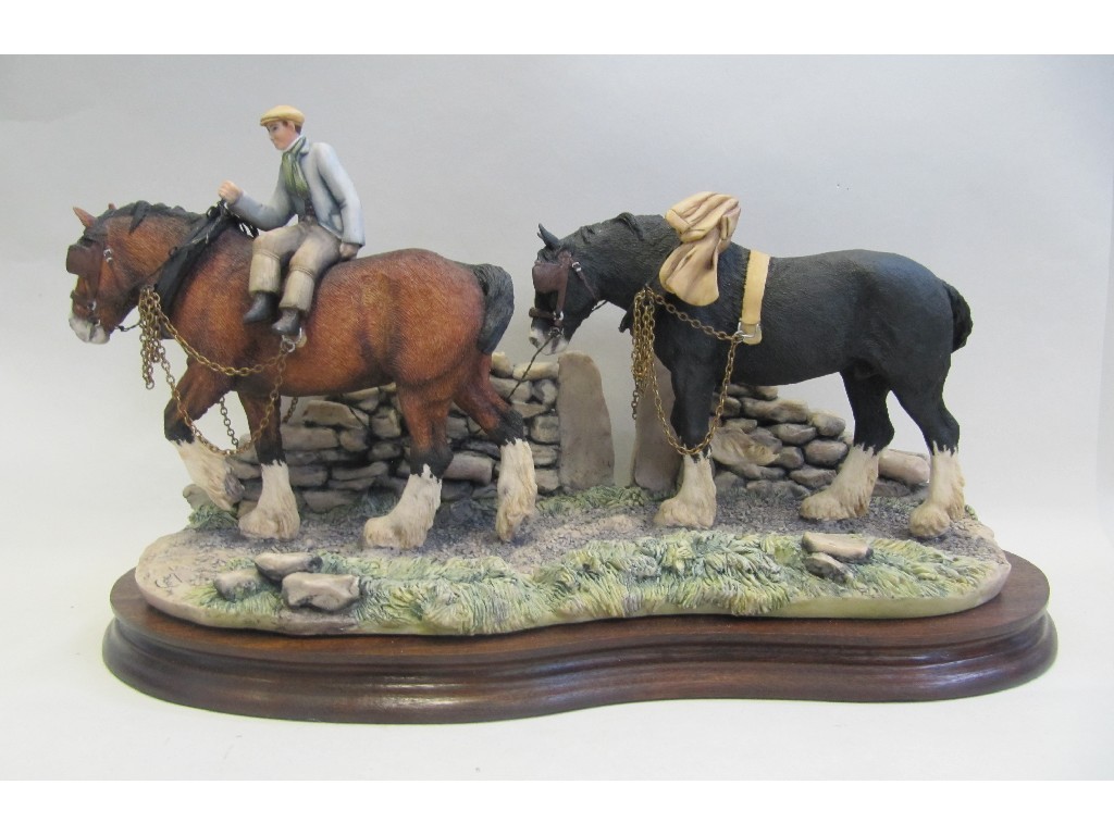 Appraisal: Border Fine Art figure group of two shire horses and