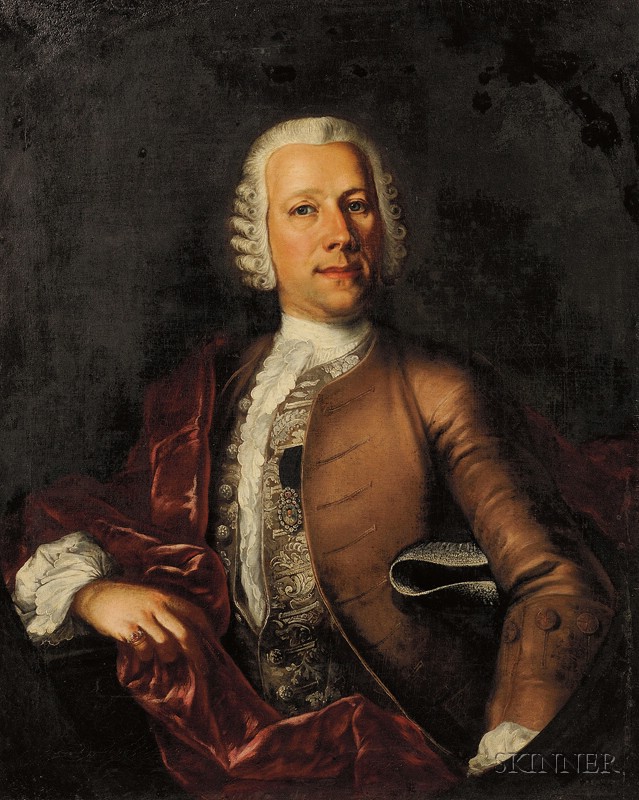 Appraisal: Continental School th Century Portrait of an Elegant Gentleman in