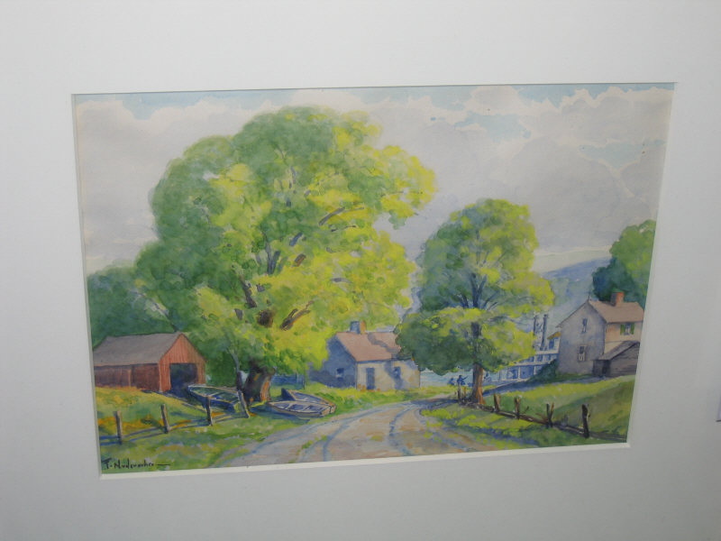 Appraisal: FRANK NUDERSCHER AMERICAN - HOUSES NEAR CAIRO ILLINOIS watercolor on