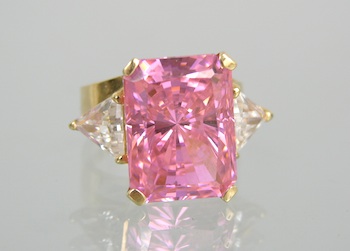 Appraisal: An Attractive Ring in k Gold with Pink Cubic Zirconia