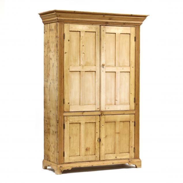 Appraisal: FRENCH COUNTRY PINE FLATWALL CUPBOARD th century one part form