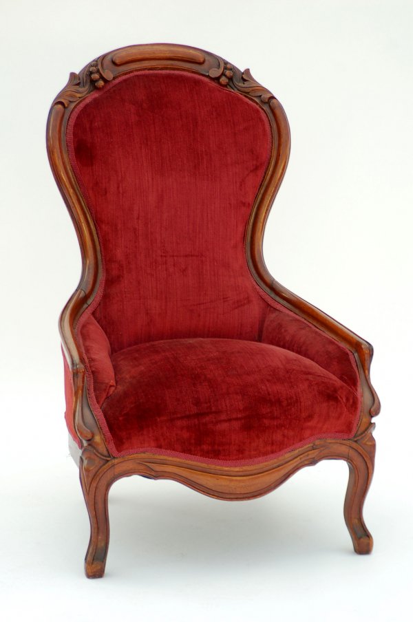 Appraisal: Victorian ladies chair Walnut frame with new velvet upholstery th