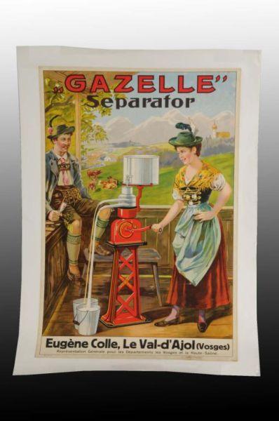 Appraisal: Paper Gazelle Cream Separator Poster Description Possibly Swiss to Paper