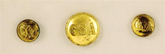 Appraisal: Cased set of Confederate States of America buttons circa -