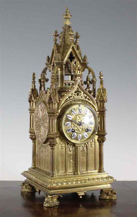 Appraisal: A th century French cast brass church spire clock with