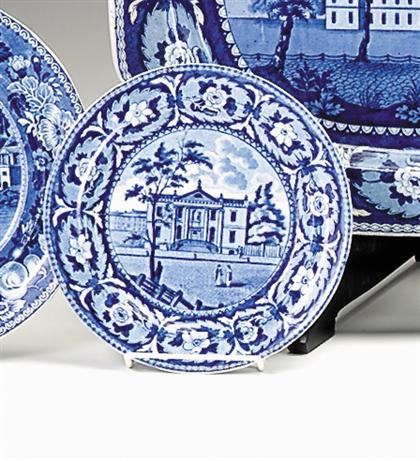 Appraisal: blue transferware luncheon plate john william ridgway hanley - Decorated