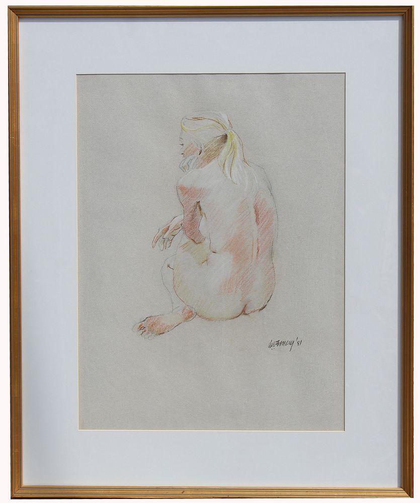 Appraisal: th C Conte Nude Sketch Signed and dated ' lower