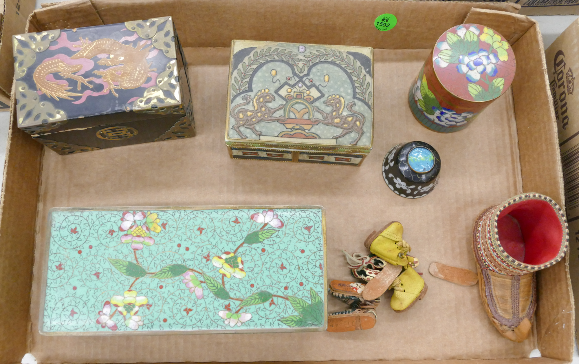 Appraisal: Box Chinese Cloisonne Boxes etc - Nippon