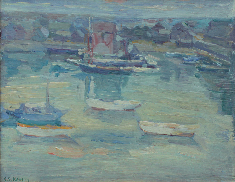 Appraisal: KAELIN Charles Salis American - ''Boats at Rockport Oil Board